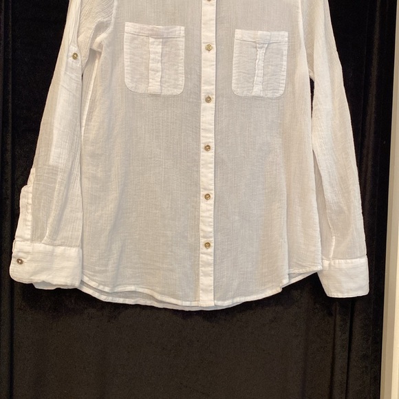 Calvin Klein woman’s blouse, size M, white cotton, button front - Picture 3 of 8